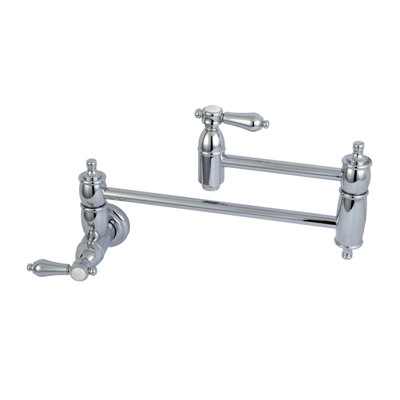 Kingston Brass Heirloom Two-Handle 1-Hole Wall Mount Pot Filler Faucet