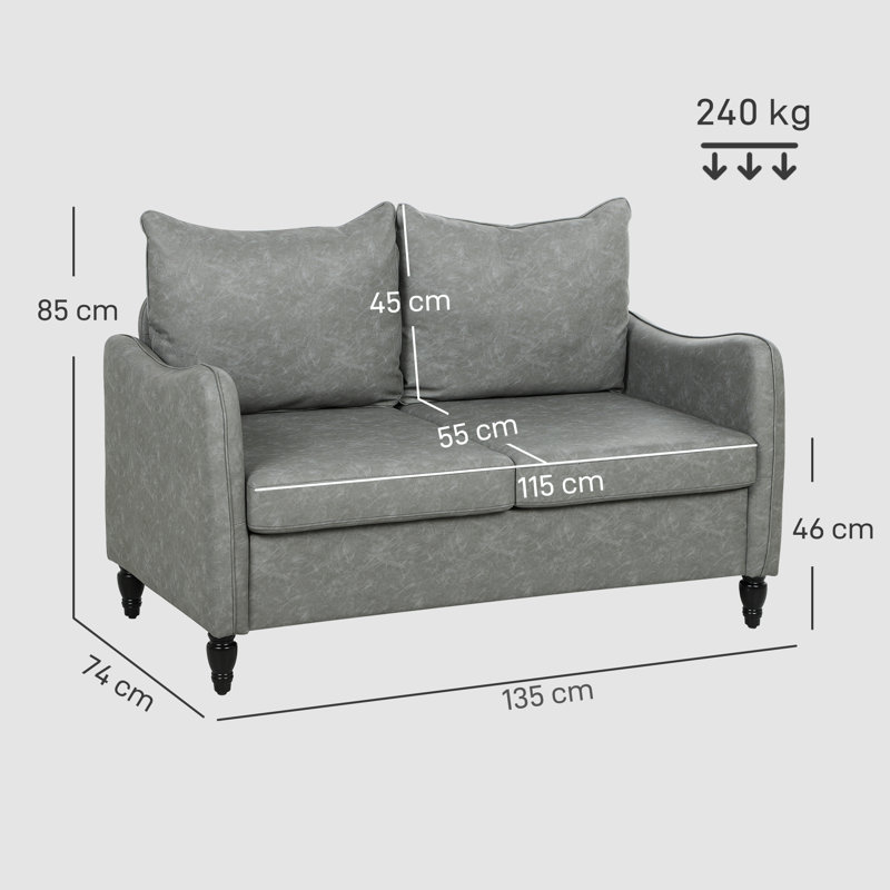 2 Seater Loveseat, Grey