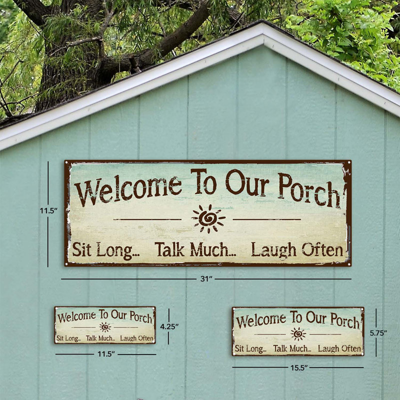 «Welcome To Our Porch», impression sur métal, H 11,5 po x l 31 po