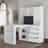 L-Shaped Corner Computer Desk with USB Charging Ports, Power Outlets, Writing Desk with Cabinet, Bookshelf-677927524