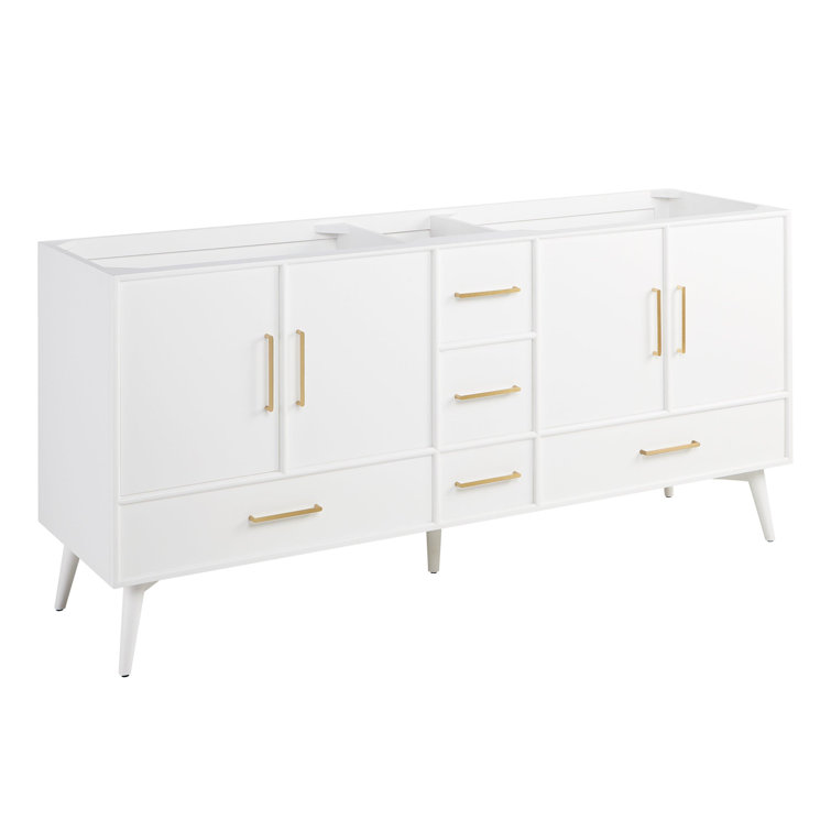 72" Novak Double Bathroom Vanity Set with Rectangular Undermount Sinks