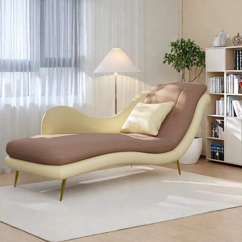 Chaise longue Robichaux , Orienté à droite, Pink/Beige