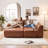 Coryna 105'' Modular Compression Sectional Sofa With High-Density Foam And PU leather-121793472