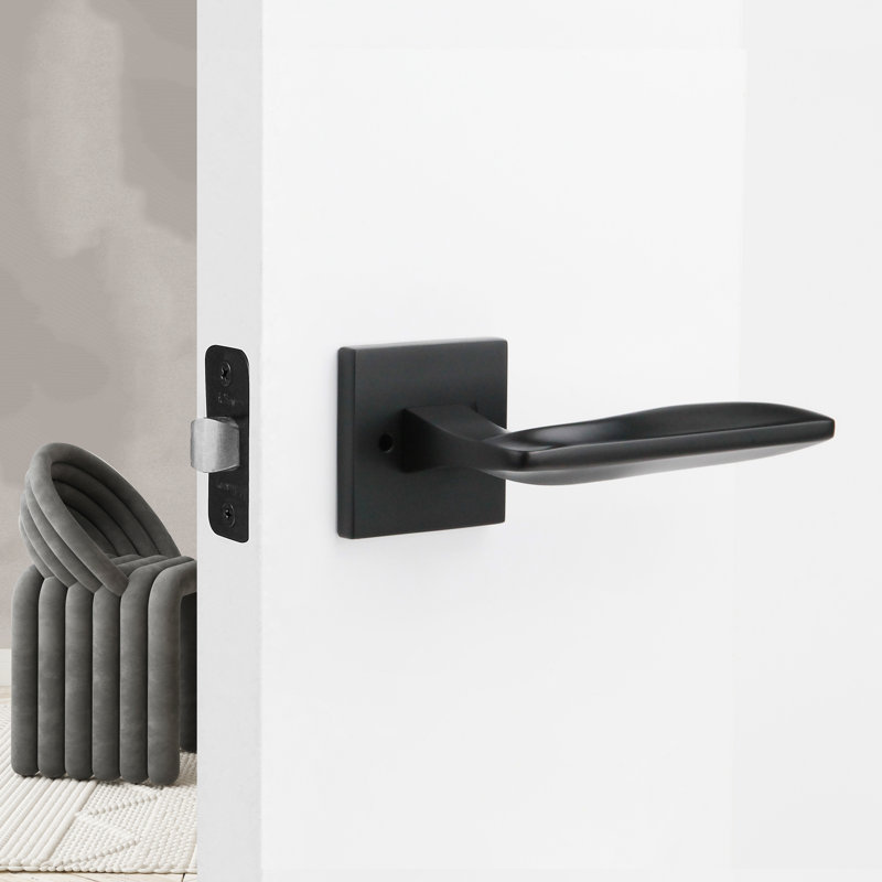 Poignée de porte intérieure Canal Modern, Noir mat, Gauche, Passage