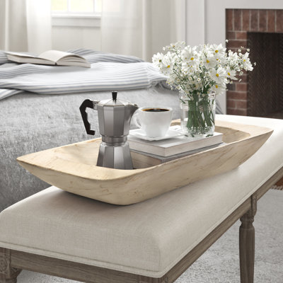 Tufan Handmade Rectangle Wood Decorative Bowl