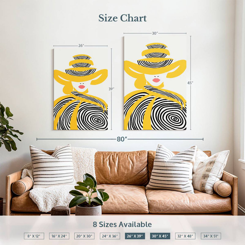 Shuttleworth Chic Yellow Lady, 39" H x 26" W