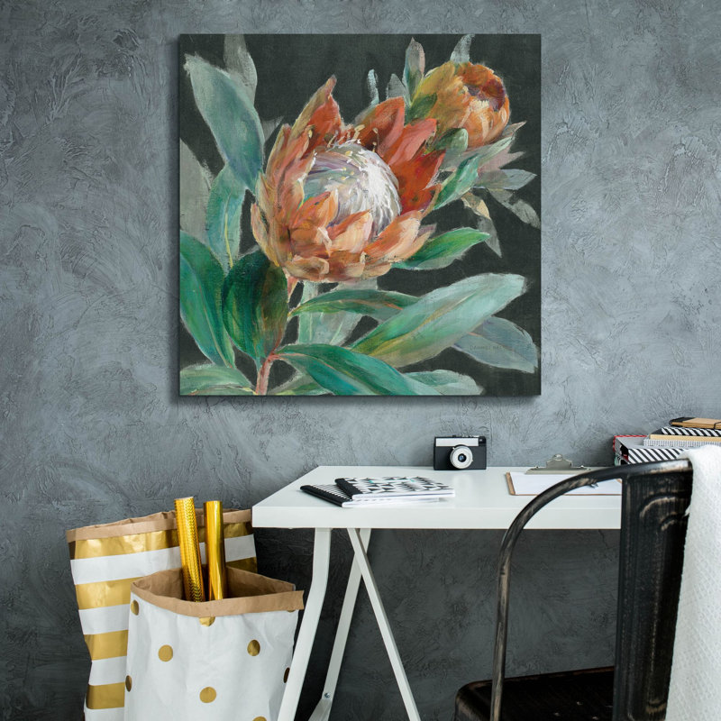 Art mural sur toile Winston Porter «Deep Tropical Protea C» par Danhui Nai, H 26 po x l 26 po