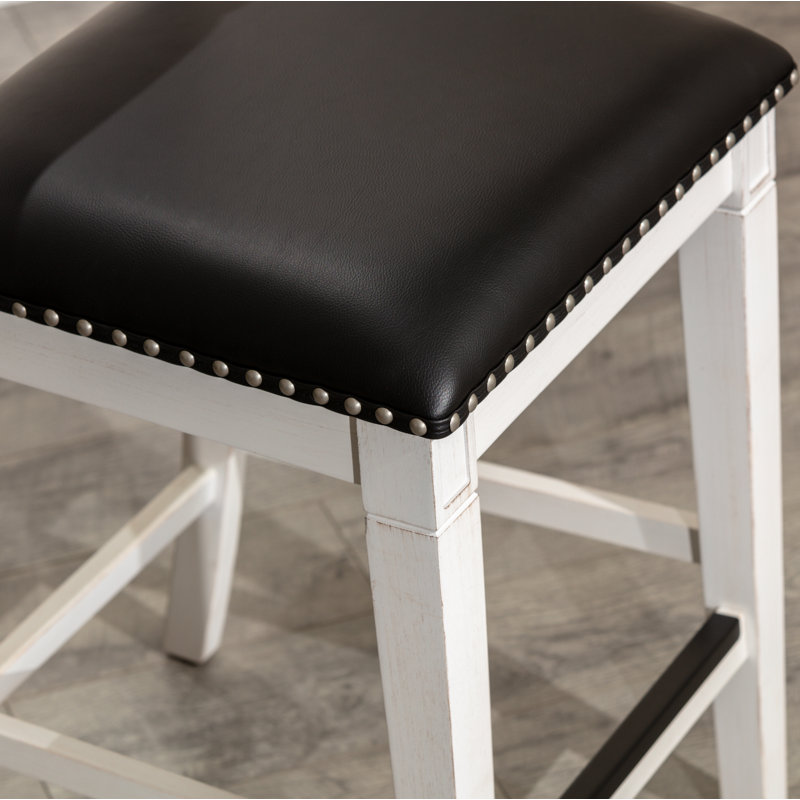 Tabouret de bar, Siège noir / cadre blanc
