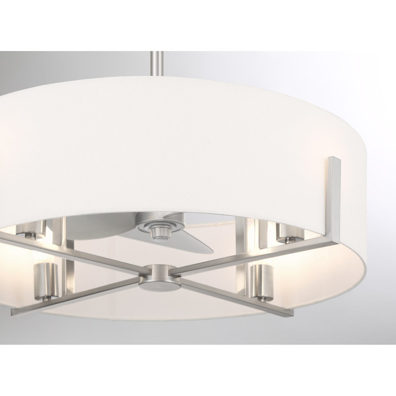 Mansell 4-Light Fan D'Lier in Satin Nickel, Satin Nickel