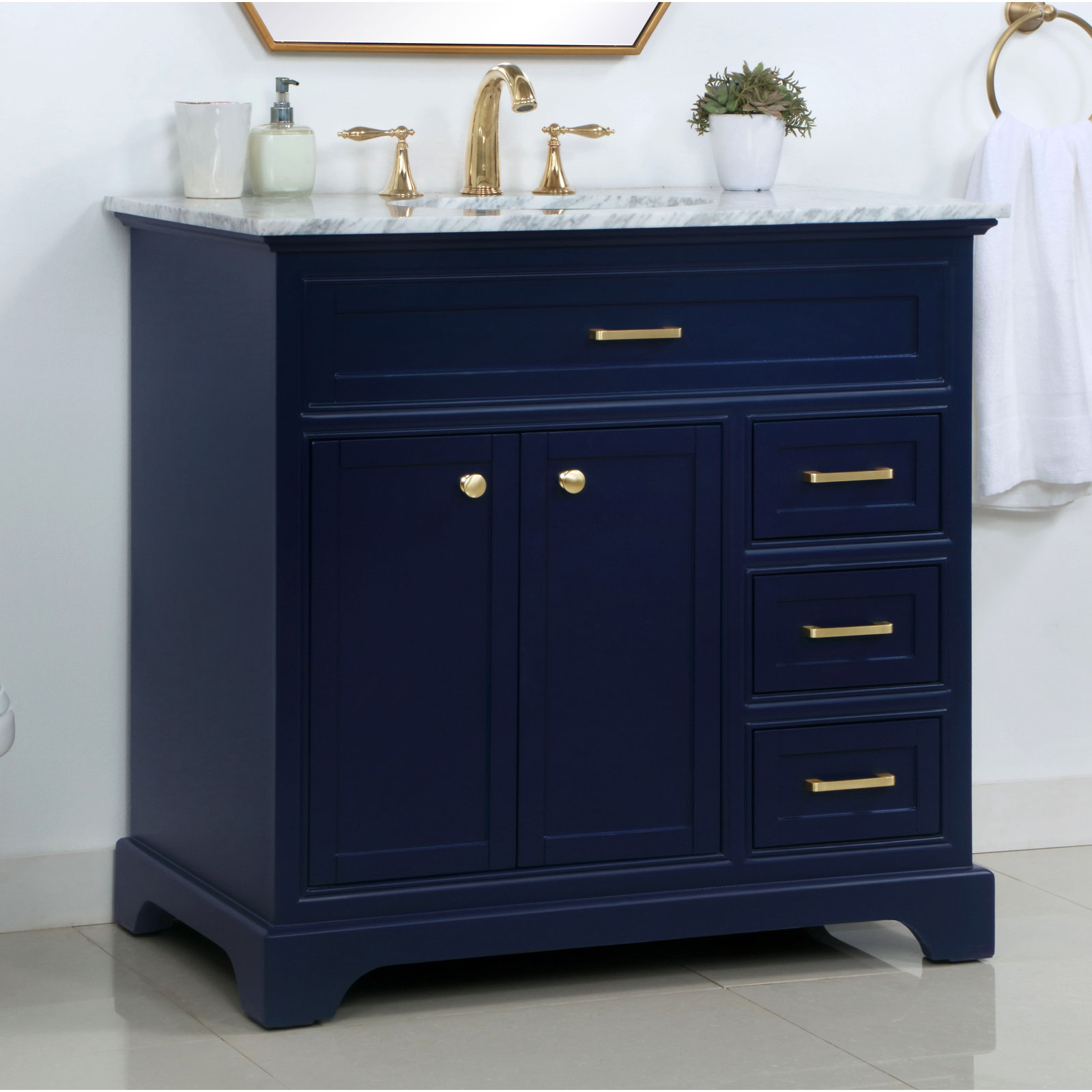 Hermes 36'' Single Bathroom Vanity, Blue