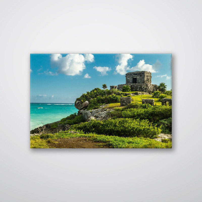 Tulum Ruins Print - Mayan Riviera Landmark Wall Art - Mexico Ancient Coastal Ruins Canvas Poster - Historic Archaeological Site Artwork - Travel Culture Decor - Tropical Heritage Wall Hanging - Modern Home Decoration Art Print