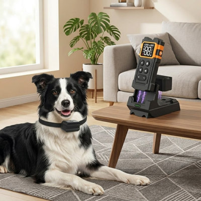 Dual-Purpose Wireless Barrier & Training Device, Electric Perimeter, Handheld Remote with 3 Modes, IPX7 Waterproof Collar, Effective Range 33-1000 Ft