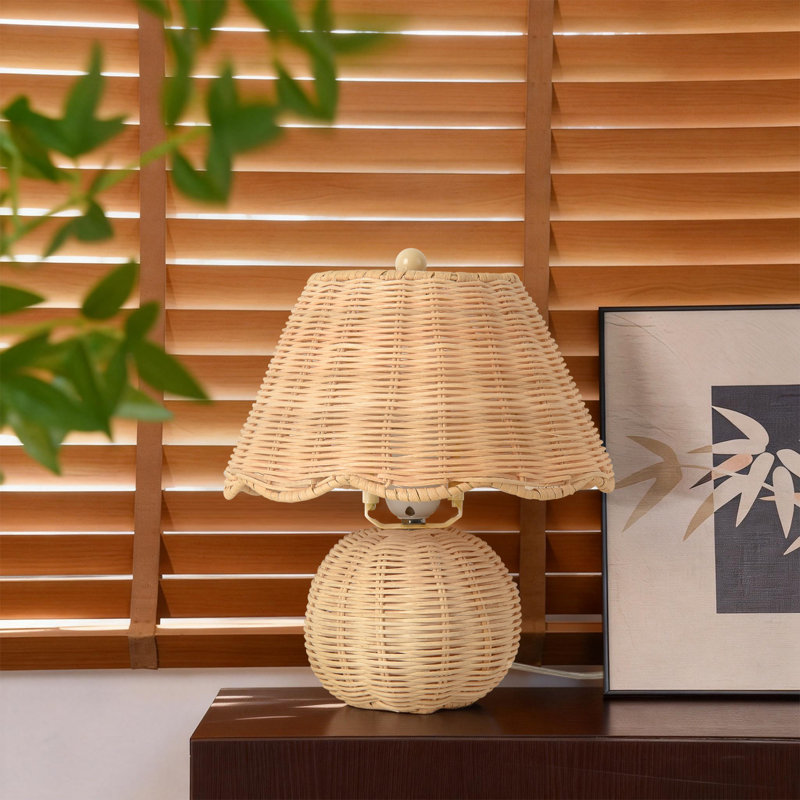 Lampe de table, Oui, Rotin, Rotin
