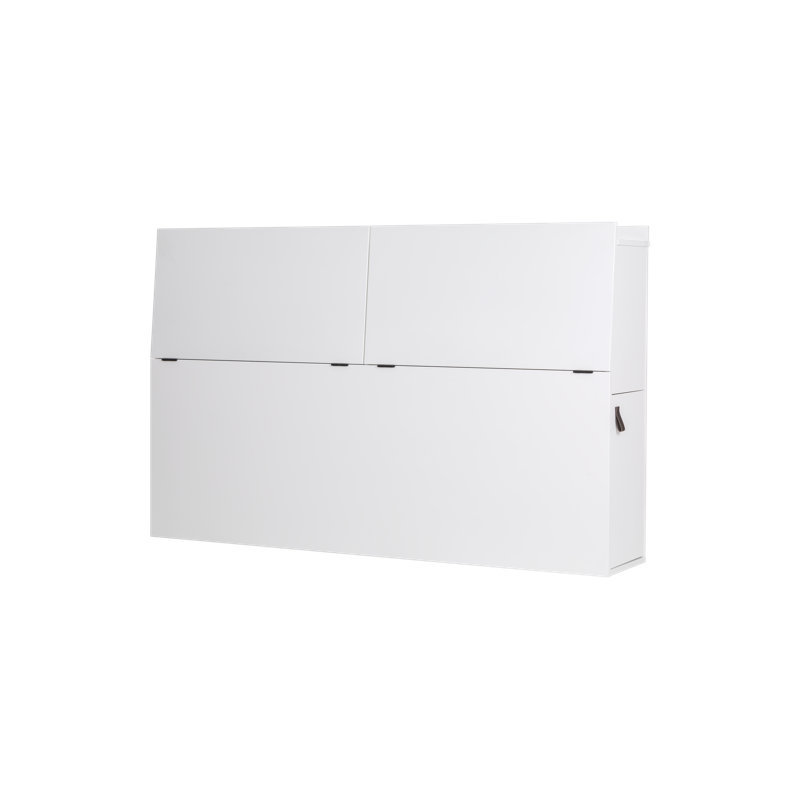 Tête de lit avec rangement Pharr, Très grand, Bois manufacturé, Blanc