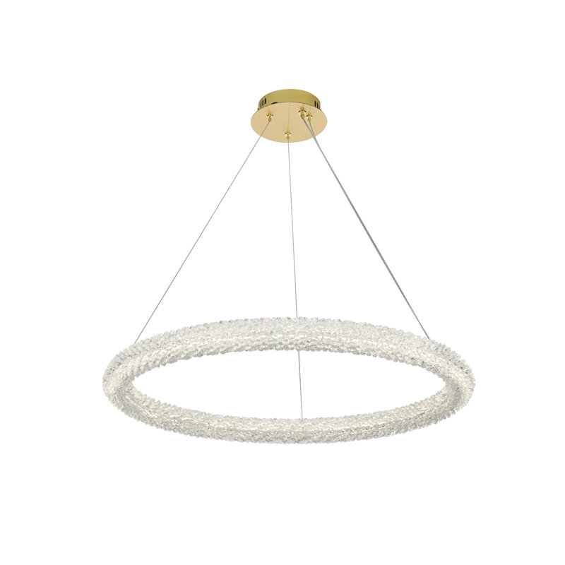 Brindalla Dimmable LED Round / Oval Chandelier, 2.5" H x 32" W x 32" D, Satin Gold
