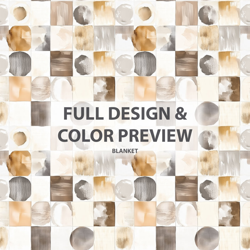 Courtepointe beige et brun à mélange neutre - Patchwork doux, jeté en peluche
