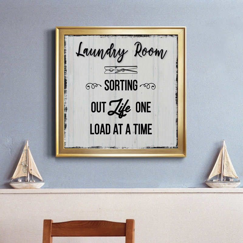 Sorting out Life - Cadre photo, art textuel sur toile, Cadre doré, H 34,5 po x l 34,5 po x P 1,5 po