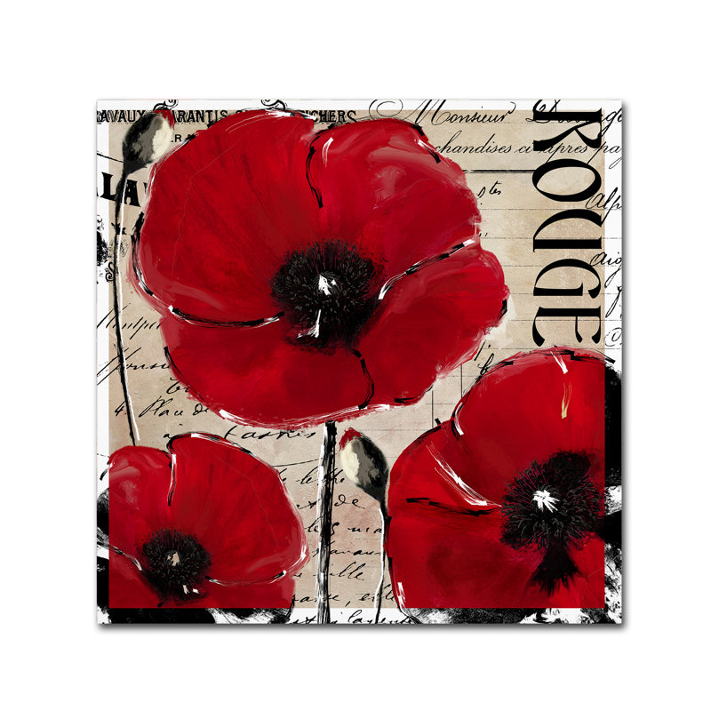 Jadaya «Rouge Two» par Color Bakery, impression sur toile tendue, H 14 po x l 14 po x P 2 po