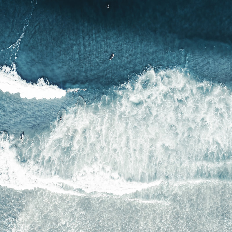 Surfeurs de mer - impression, H 12 po x l 12 po, Non, Toile tendue
