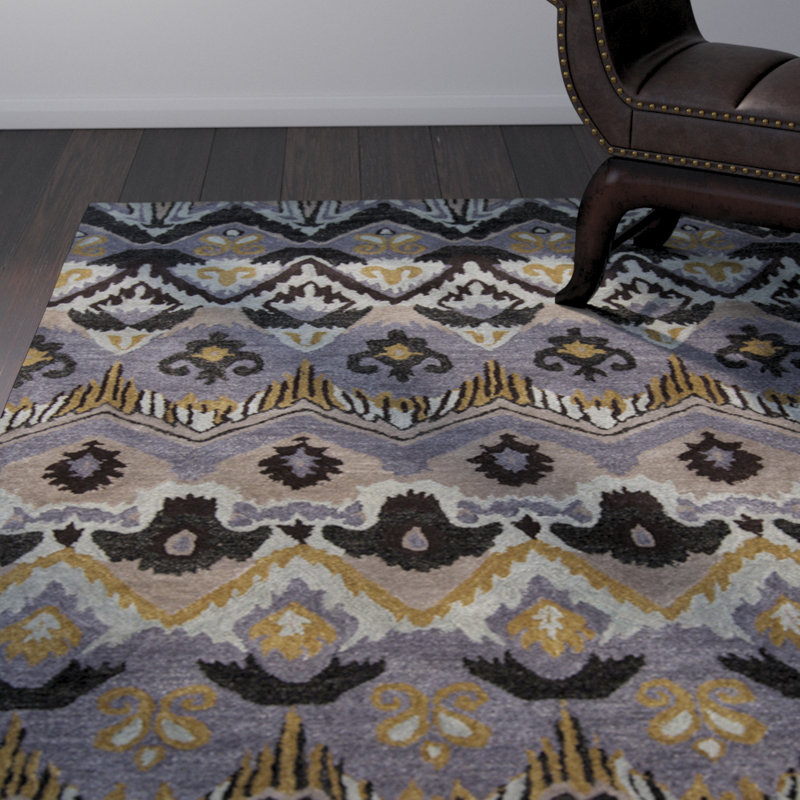 Tapis ikat en laine et viscose Donik, 9 pi x 13 pi