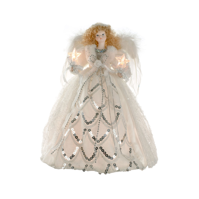 14'' Handmade Fabric Lighted Tree Topper
