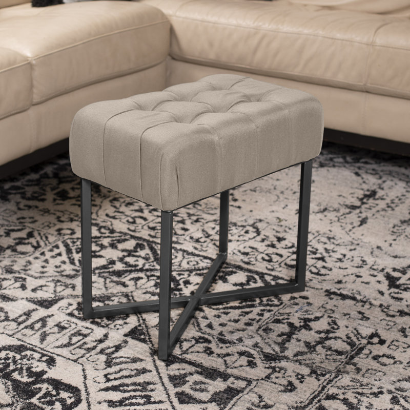 Repose-pieds BirdRock Home, Noir, Beige Linen