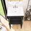 Meuble-lavabo de style rétro avec porte à fermeture en douceur et lavabo en céramique-130154635