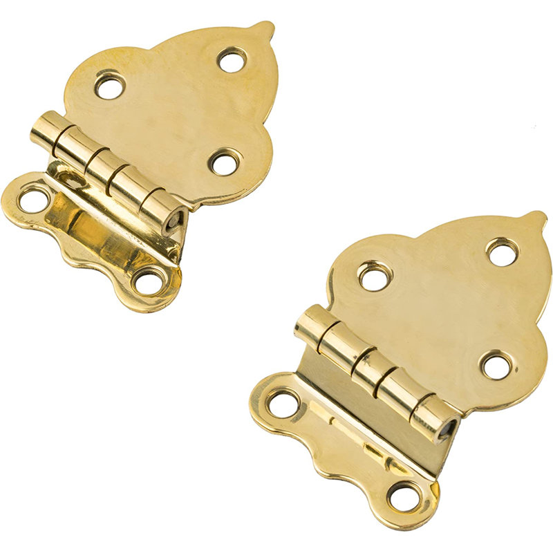 Offset Hinges for Hoosier Type Cabinets, Brass