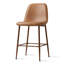 Tabouret de comptoir de 26 po en similicuir avec pieds en métal au fini noyer-1563585197
