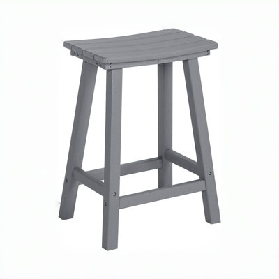 24 Inch Outdoor Bar Stool, Hdpe Bar Chairs With Footrest by Winston Porter