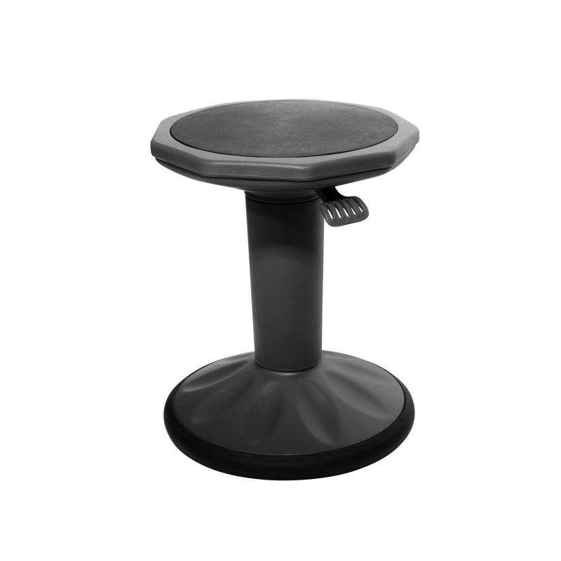 Adjustable Height Active Stool with, Black