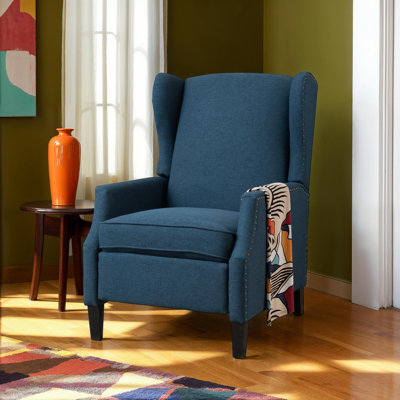 Elegant Wingback Recliner Chair, Extra Padded Cushion and Soft Fabric for Cozy Living Spaces