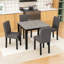 Ensemble repas compact pour 4 personnes avec table carrée et 4 chaises rembourrées