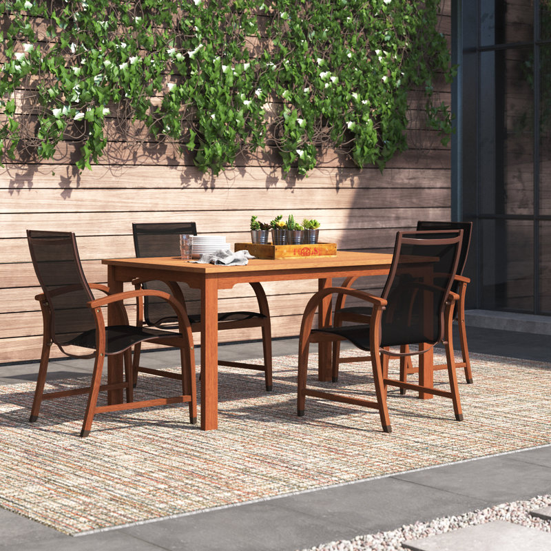 Anautica 4 - Person Patio Dining Set with Rectangular Table
