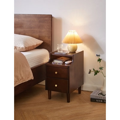 Wood Nightstand Storage Bedside Table