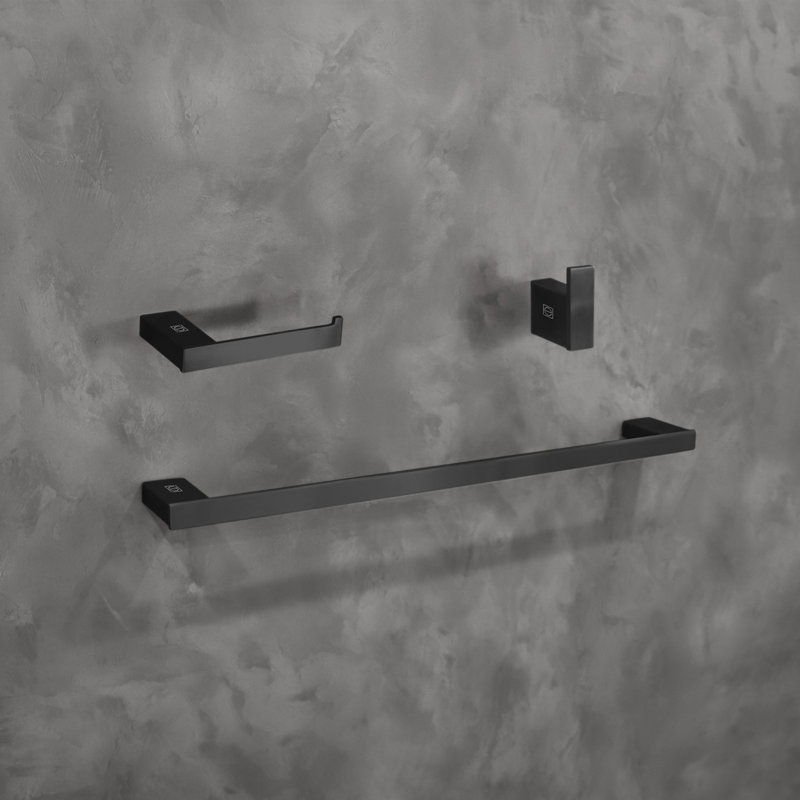 Ensemble de quincaillerie de salle de bain 3 pièces Sofia, Noir mat