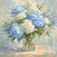 «Blue Hydrangea», art mural sur toile tendue-1193361367