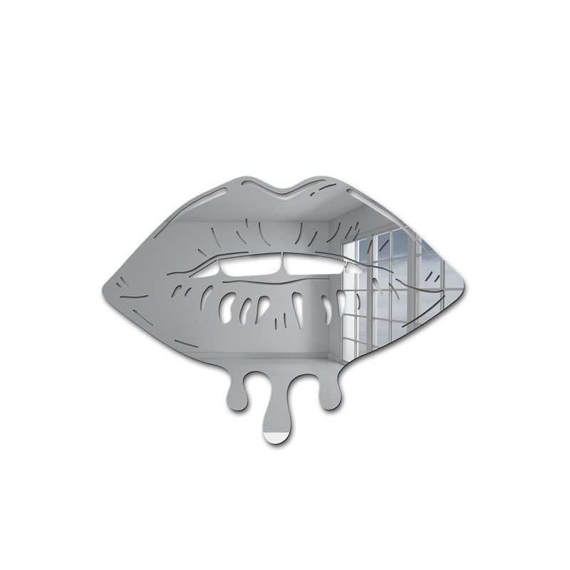 Décoration murale en acrylique Melting Dripping Lips, H 15 po x l 19 po, Miroir