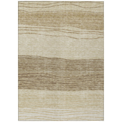 Washable Striped Indoor / Outdoor Rug