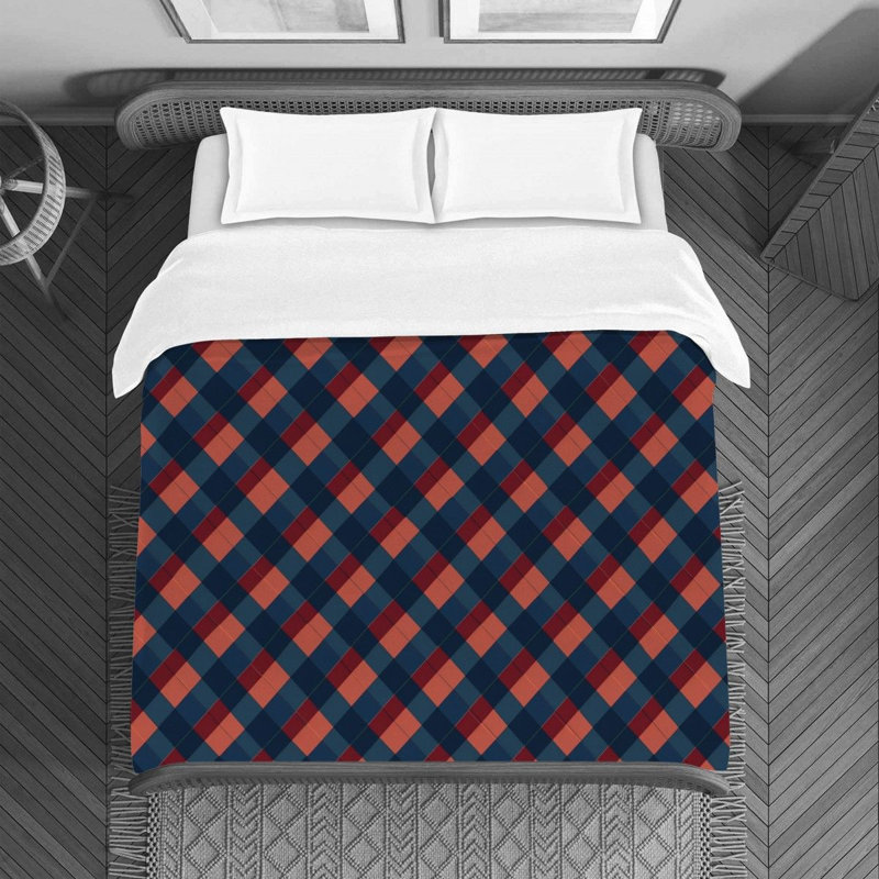 Housse de couette , Housse de couette pour grand lit, Marine / Rouge
