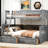 Gray Convertible Twin Over Full Bed With Drawers, Bunk Format, Pine Wood And , Frame For Longevity, Guardrails Safe Slumber, Simple To Up Mission Durability, Project-128992016-128992017