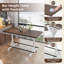 59" Long Rectangular Bar Table Set, MDF Iron Table & Velvet Bar Stools Black Metal Legs, Commercial & Residential Use