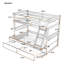 Twin over Full Bunk Bed with Storage Drawers, Solid Wood Frame in Espresso