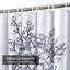 Rideau de douche imperméable à motif floral noir et blanc avec 12 crochets-1590177870