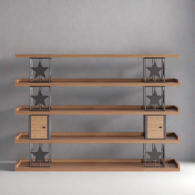 Useful and good-looking bookcase, Dark Brown/Black, (5 Shelves) 57"H x 86.6"W x 13.7"D