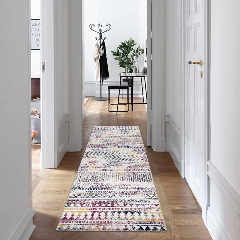 Tapis lavable antidérapant marocain, Tapis de couloir 2 pi x 8 pi