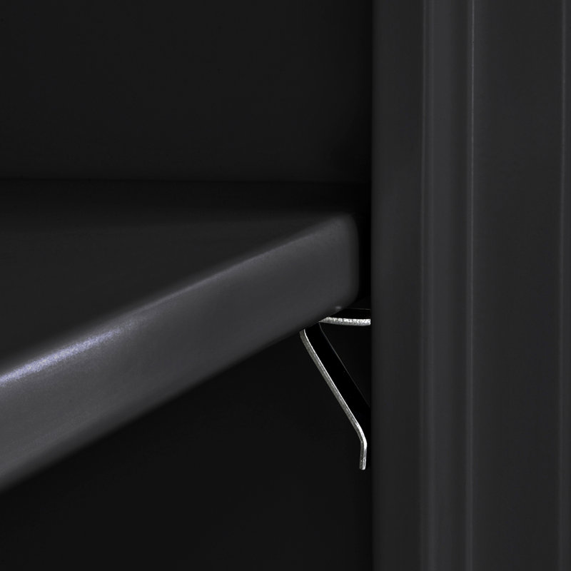 Black Steel Freestanding Lockable Cabinet with Adjustable Shelving