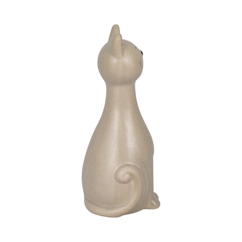 9" Skinny Sitting Kitty, Grey, Gray, 9" H x 4" W x 4" D