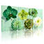 Plantes et fleurs, fleurs vertes, ensemble de 3 reproductions d'art sur toile-1757394304