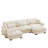 Boneless U Shape Modular Sectional Sofa Couch With Two Movable Ottomans-1437192884